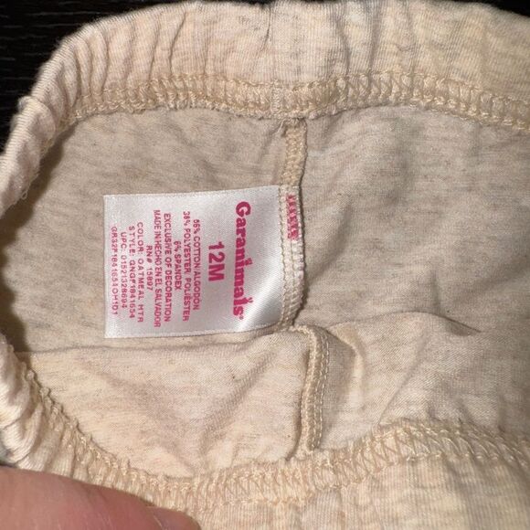 Girls 12m garanimals cream colored leggings with lace ankles - Picture 2 of 3